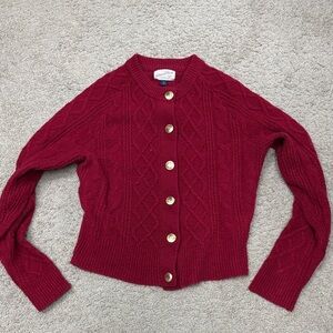 Target Universal Thread Women's Red Cable Knit Sweater Cardigan